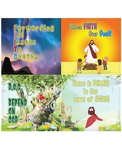 Christian Faith Stickers for Kids (10 Sheet) - Total 120 pcs (10 x 12pcs) Individual Small Size 2.1 x 2 Inches Waterproof Uni...