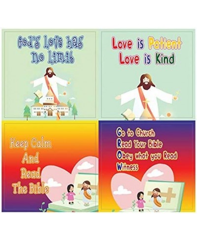 Christian Faith Stickers for Kids (10 Sheet) - Total 120 pcs (10 x 12pcs) Individual Small Size 2.1 x 2 Inches Waterproof Uni...