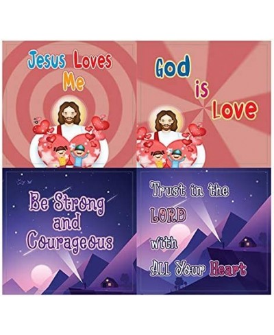 Christian Faith Stickers for Kids (10 Sheet) - Total 120 pcs (10 x 12pcs) Individual Small Size 2.1 x 2 Inches Waterproof Uni...