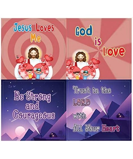 Christian Faith Stickers for Kids (10 Sheet) - Total 120 pcs (10 x 12pcs) Individual Small Size 2.1 x 2 Inches Waterproof Uni...