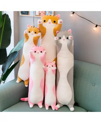 Long Cat Plush Pillow Cat Stuffed Animals Body Pillow Long Throw Sleeping Pillow Kitten Plush Hugging Pillow Toy for Kids (Pi...