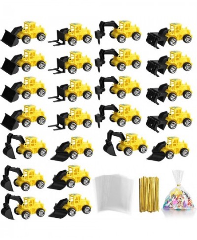 Mini Construction Engineering Trucks Set 24 Pcs Small Construction Toys and Treat Bags with Twist Ties for Cake Birthday Part...