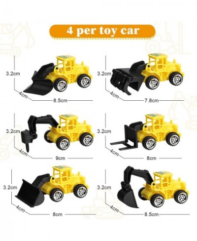 Mini Construction Engineering Trucks Set 24 Pcs Small Construction Toys and Treat Bags with Twist Ties for Cake Birthday Part...