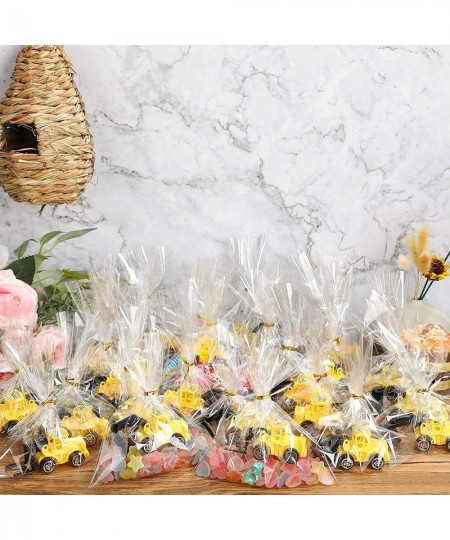 Mini Construction Engineering Trucks Set 24 Pcs Small Construction Toys and Treat Bags with Twist Ties for Cake Birthday Part...