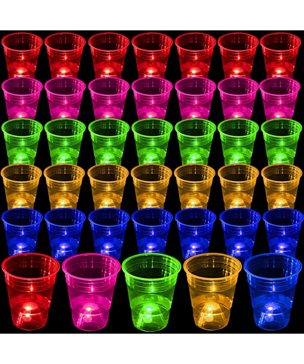 40 Pcs Glowing Party Cups for Indoor Outdoor Party Cups Favors for Party Supplies 5 Bright Multi-Color Glow in the dark Party...