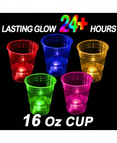 40 Pcs Glowing Party Cups for Indoor Outdoor Party Cups Favors for Party Supplies 5 Bright Multi-Color Glow in the dark Party...