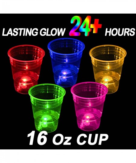 40 Pcs Glowing Party Cups for Indoor Outdoor Party Cups Favors for Party Supplies 5 Bright Multi-Color Glow in the dark Party...