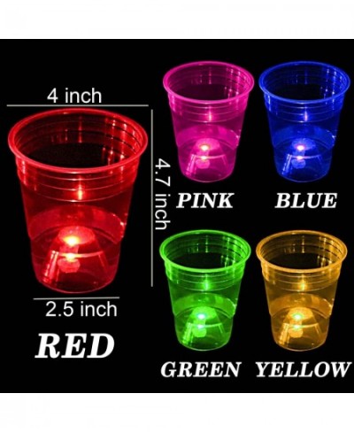 40 Pcs Glowing Party Cups for Indoor Outdoor Party Cups Favors for Party Supplies 5 Bright Multi-Color Glow in the dark Party...