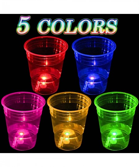 40 Pcs Glowing Party Cups for Indoor Outdoor Party Cups Favors for Party Supplies 5 Bright Multi-Color Glow in the dark Party...