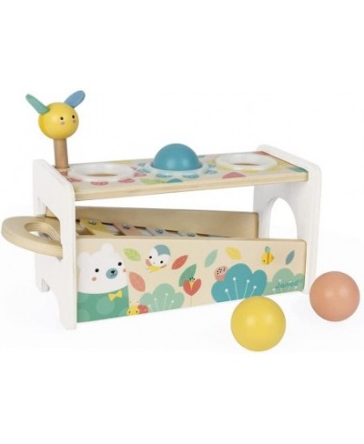 Pure Tap Pastel Wooden Xylophone Pounding Bench with Cherry Wood Balls & Bee Shaped Hammer for Ages 12+ Months (J05155) $47.2...