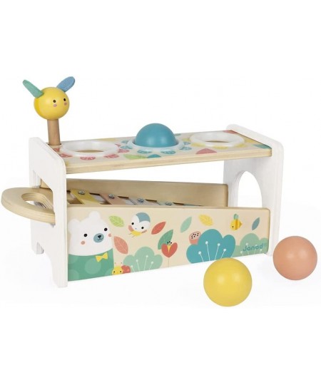 Pure Tap Pastel Wooden Xylophone Pounding Bench with Cherry Wood Balls & Bee Shaped Hammer for Ages 12+ Months (J05155) $47.2...