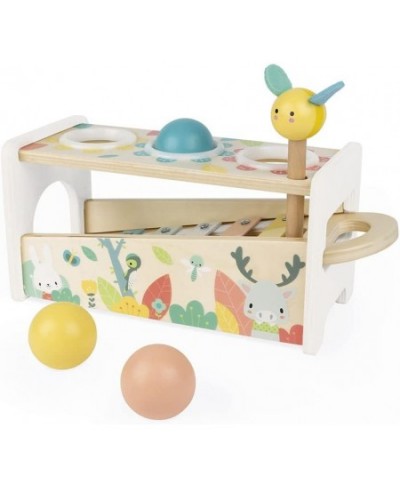 Pure Tap Pastel Wooden Xylophone Pounding Bench with Cherry Wood Balls & Bee Shaped Hammer for Ages 12+ Months (J05155) $47.2...