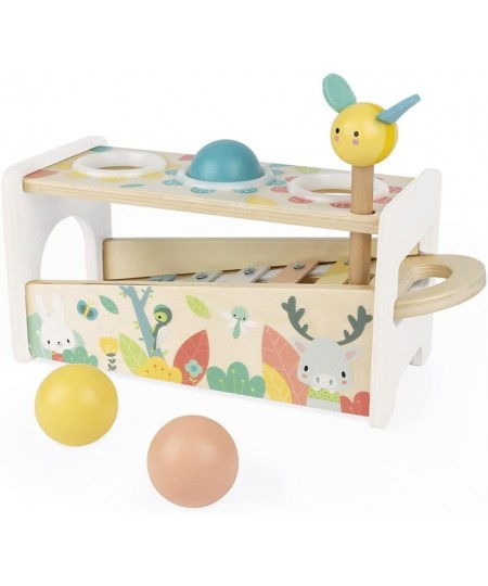 Pure Tap Pastel Wooden Xylophone Pounding Bench with Cherry Wood Balls & Bee Shaped Hammer for Ages 12+ Months (J05155) $47.2...