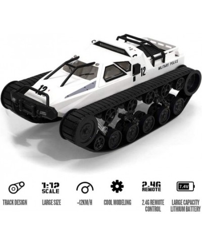 RC Tank Car 1/12 Scale 2.4GHz Remote Control Rechargeable Tank for Kids 360° Rotating Vehicle Gifts for Boys Girls Teens (Whi...