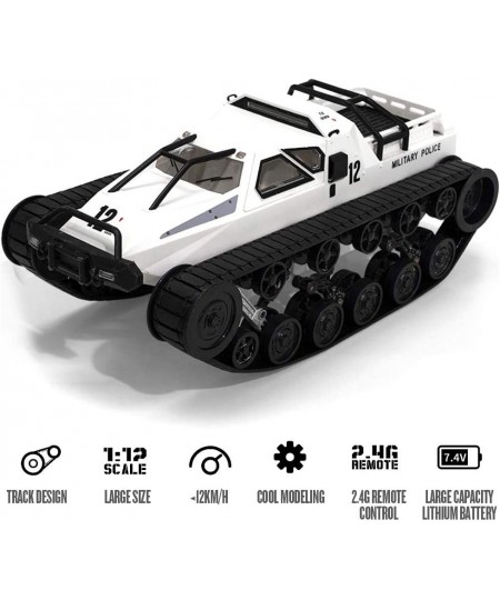 RC Tank Car 1/12 Scale 2.4GHz Remote Control Rechargeable Tank for Kids 360° Rotating Vehicle Gifts for Boys Girls Teens (Whi...