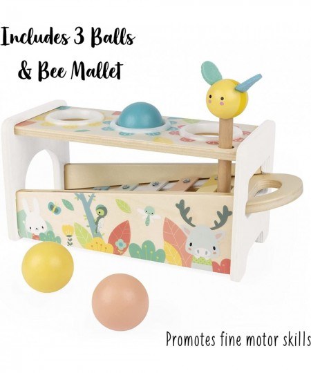 Pure Tap Pastel Wooden Xylophone Pounding Bench with Cherry Wood Balls & Bee Shaped Hammer for Ages 12+ Months (J05155) $47.2...