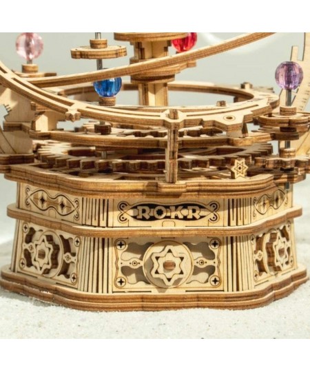 DIY 3D Music Box Wooden Puzzle – Gear Driven Starry Night Laser Cut Assembly Model Building Kit Brain Teaser Puzzles Educatio...