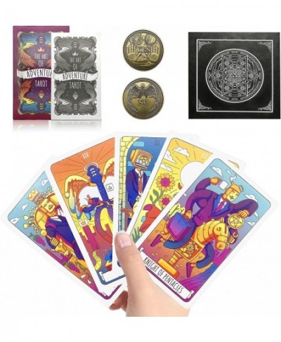 78 Tarot Cards Deck Fortune Telling Game Cards Beginner Tarot Deck Contains Tarot Cloth and Decision Maker Coin Tarot Cards w...