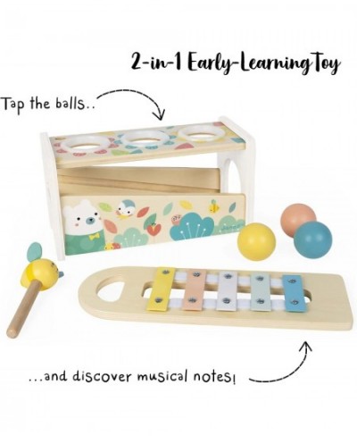 Pure Tap Pastel Wooden Xylophone Pounding Bench with Cherry Wood Balls & Bee Shaped Hammer for Ages 12+ Months (J05155) $47.2...