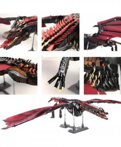 Building Toys Dragon Set Building Kit 1889 Pieces STEM Building Blocks for Boys Red Fire Dragon Construction Set with Wings &...