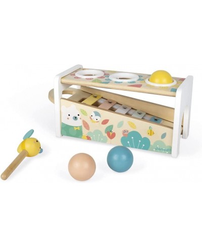 Pure Tap Pastel Wooden Xylophone Pounding Bench with Cherry Wood Balls & Bee Shaped Hammer for Ages 12+ Months (J05155) $47.2...