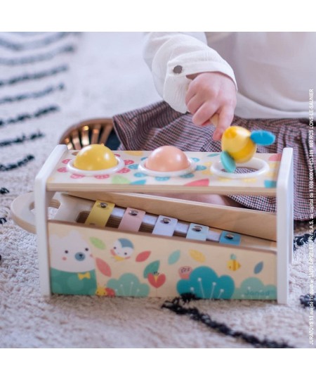 Pure Tap Pastel Wooden Xylophone Pounding Bench with Cherry Wood Balls & Bee Shaped Hammer for Ages 12+ Months (J05155) $47.2...