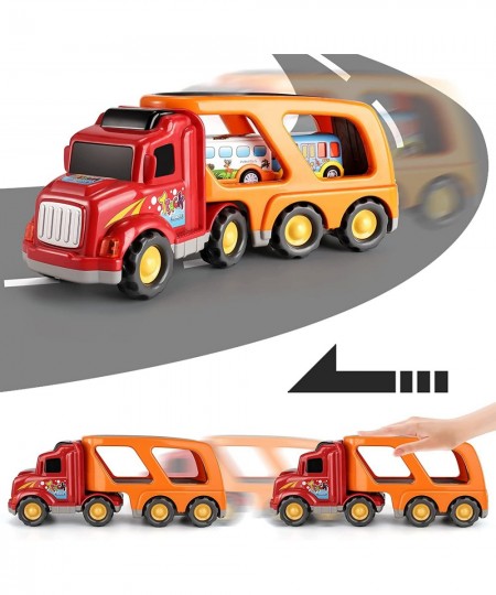 Toddler Car Toys for 3 4 5 6 Year Old for Boys 5 in Carrier Truck Transport Vehicles Friction Power Toys Toddler Toys Age 2-4...