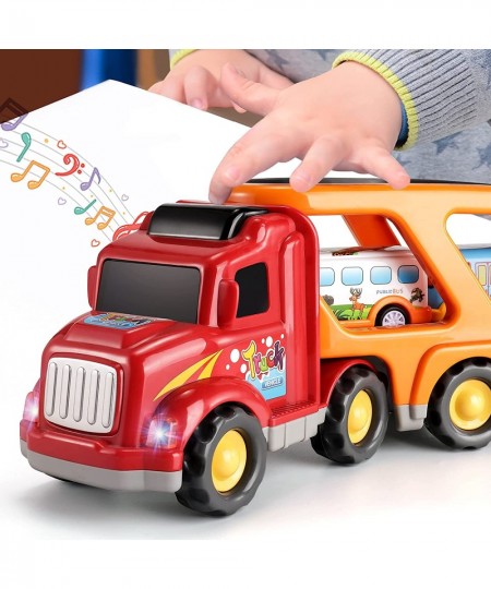 Toddler Car Toys for 3 4 5 6 Year Old for Boys 5 in Carrier Truck Transport Vehicles Friction Power Toys Toddler Toys Age 2-4...