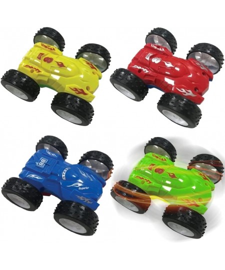 Friction Flip Stunt Toy Cars for Kids Set of 2 Cool Friction Powered Push n Go Double-Sided Cars Awesome 360 Degree Flips Gre...