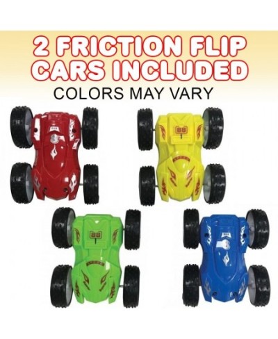 Friction Flip Stunt Toy Cars for Kids Set of 2 Cool Friction Powered Push n Go Double-Sided Cars Awesome 360 Degree Flips Gre...