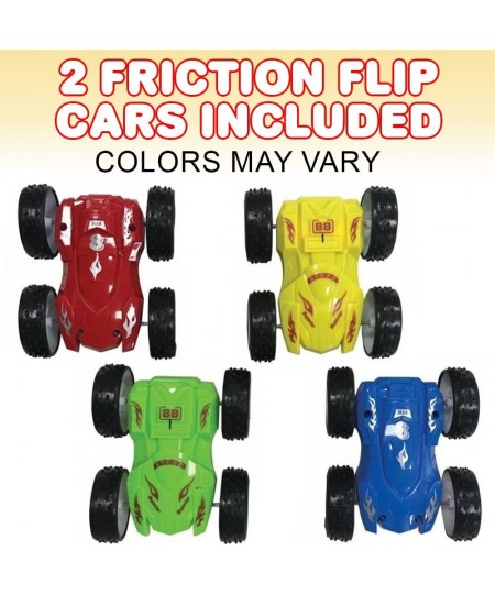 Friction Flip Stunt Toy Cars for Kids Set of 2 Cool Friction Powered Push n Go Double-Sided Cars Awesome 360 Degree Flips Gre...