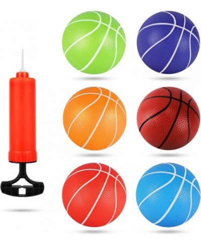 7" Mini Basketball with Pump 6 PCS Small Toy Basketball for Mini Basketball Hoop or Over The Door Basketball Hoop Games Color...