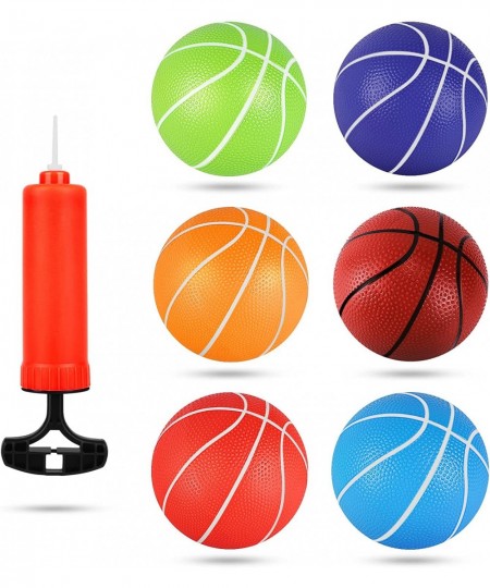 7" Mini Basketball with Pump 6 PCS Small Toy Basketball for Mini Basketball Hoop or Over The Door Basketball Hoop Games Color...