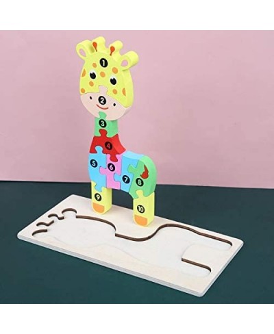 Wooden 'Giraffe' 3D Jigsaw Puzzle for Kids Animal Number Block Puzzles for Toddlers Educational Learning Montessori Toys for ...