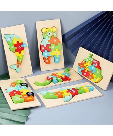 Wooden 'Giraffe' 3D Jigsaw Puzzle for Kids Animal Number Block Puzzles for Toddlers Educational Learning Montessori Toys for ...