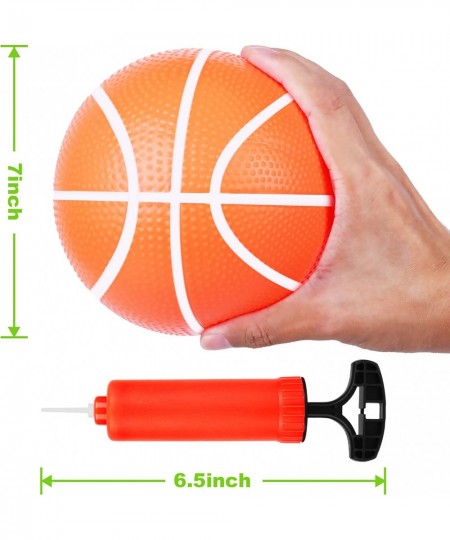 7" Mini Basketball with Pump 6 PCS Small Toy Basketball for Mini Basketball Hoop or Over The Door Basketball Hoop Games Color...