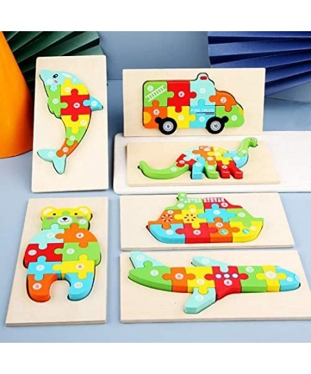 Wooden 'Giraffe' 3D Jigsaw Puzzle for Kids Animal Number Block Puzzles for Toddlers Educational Learning Montessori Toys for ...