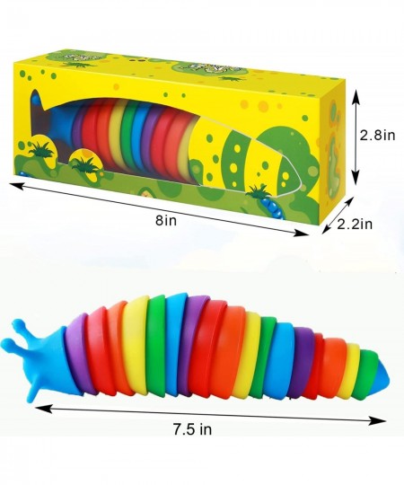 3D Printed Fidget Slug Flexible Articulated Slug Fidget Toy Fun Crawling Slug Autism Sensory Toys Anxiety Relief for Kids Adu...