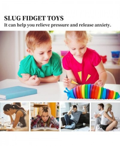 3D Printed Fidget Slug Flexible Articulated Slug Fidget Toy Fun Crawling Slug Autism Sensory Toys Anxiety Relief for Kids Adu...