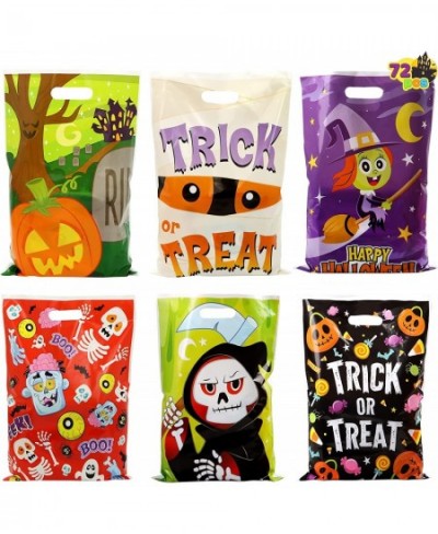 72 Pcs Halloween Character Themed Plastic Bags Candy Bags 6 Designs Halloween Classies Pattern for Trick or Treat Bags Goody ...