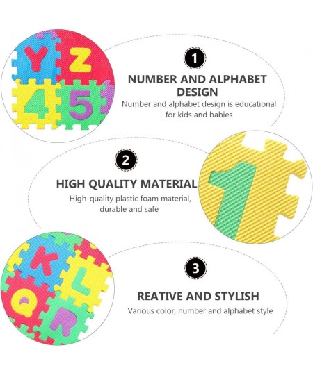 36pcs Foam Puzzle Mat Alphabet and Number Puzzle Mat Interlocking Tiles Floor Puzzle Mat for Children Babies Education Gym Wo...