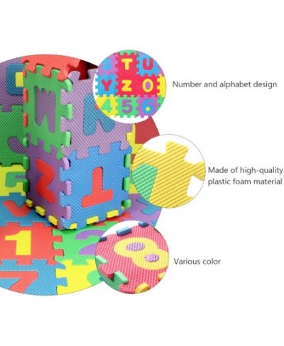 36pcs Foam Puzzle Mat Alphabet and Number Puzzle Mat Interlocking Tiles Floor Puzzle Mat for Children Babies Education Gym Wo...