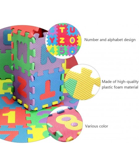 36pcs Foam Puzzle Mat Alphabet and Number Puzzle Mat Interlocking Tiles Floor Puzzle Mat for Children Babies Education Gym Wo...