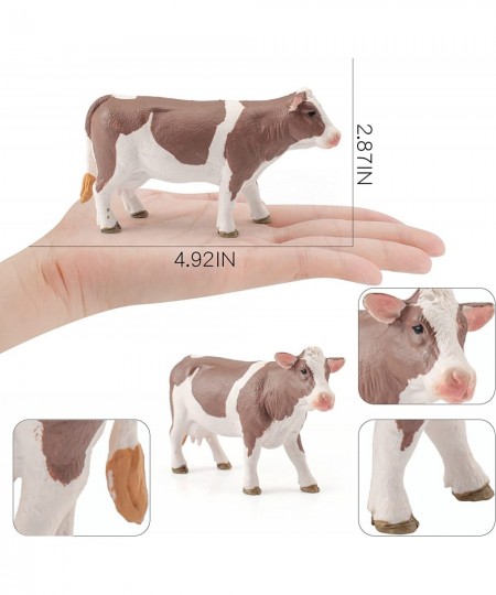 Realistic Cow Figurine Bull Toys for Toddlers Durable Simmental Cows Holstein Cow Figures for Kids Collection Birthday 3 4 5 ...