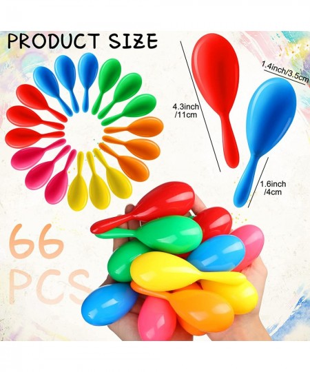 66 Packs Neon Maracas Mini Mexican Party Favors Plastic Shakers Noisemaker Toys for Cinco De Mayo Fiesta Birthday Musical Ins...