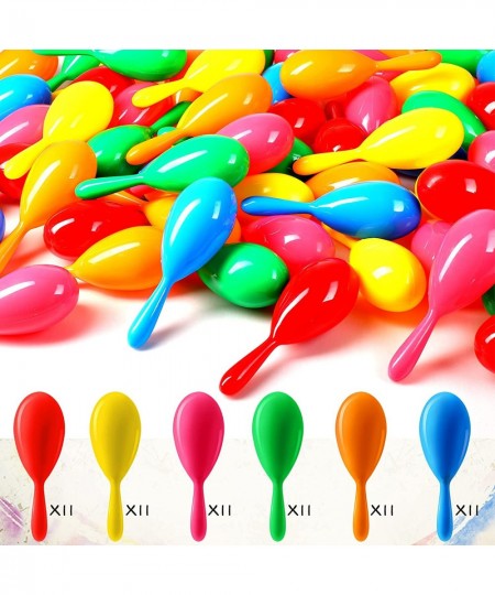 66 Packs Neon Maracas Mini Mexican Party Favors Plastic Shakers Noisemaker Toys for Cinco De Mayo Fiesta Birthday Musical Ins...