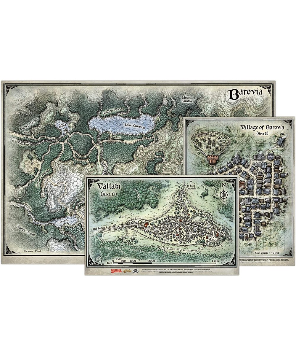 D&D: Curse of Strahd: Barovia 3 Map Set - GF9's Official Dungeons & Dragons Tapletop Maps Multicoloured (GF972803) $67.73 - B...