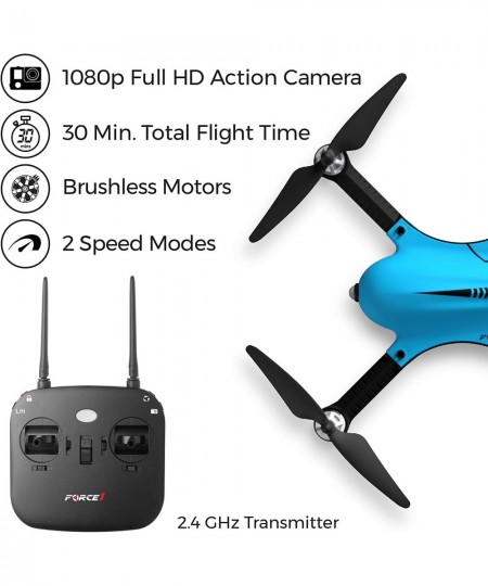 F100GP Drone with Camera for Adults - GoPro Compatible RC Drone with 1080p HD Video Drone Camera Long Range Brushless Quadcop...