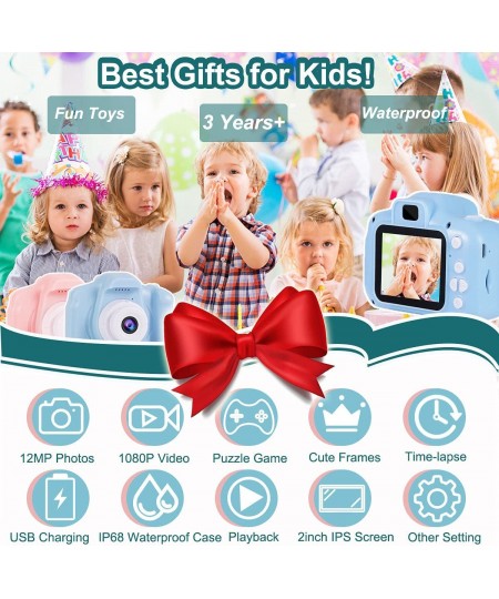 Kids Camera Waterproof for Kids Girls Age 3-8 Birthday Gifts 1080P Video Recorder Kids Digital Camera Toddler Toys for 3 4 5 ...