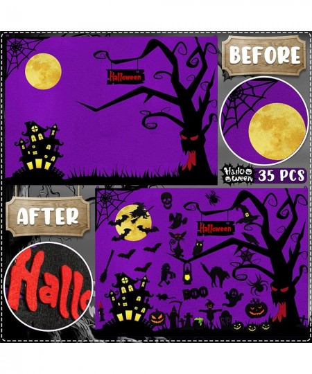 Halloween Felt Crafts for Kids Halloween Felt Board for Toddlers Classroom Craft Project Felt Toy Scary Tree Display Home Hol...